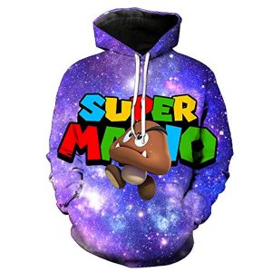 Mario Hoodie - 3D Full Print Drawstring Hooded Pullover Sweatshirt 9 Styles Optional