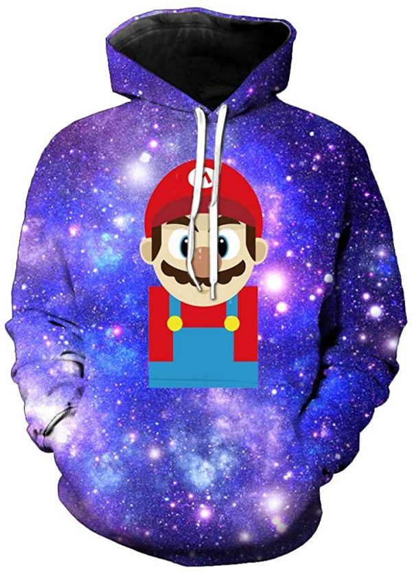 Mario Hoodie - 3D Full Print Drawstring Hooded Pullover Sweatshirt 9 Styles Optional