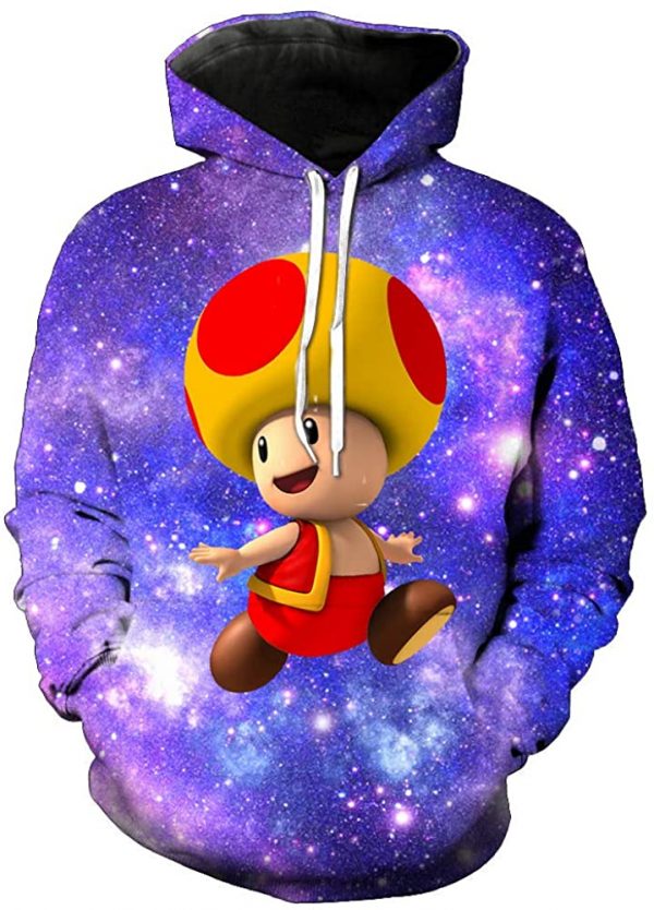 Mario Hoodie - 3D Full Print Drawstring Hooded Pullover Sweatshirt 9 Styles Optional
