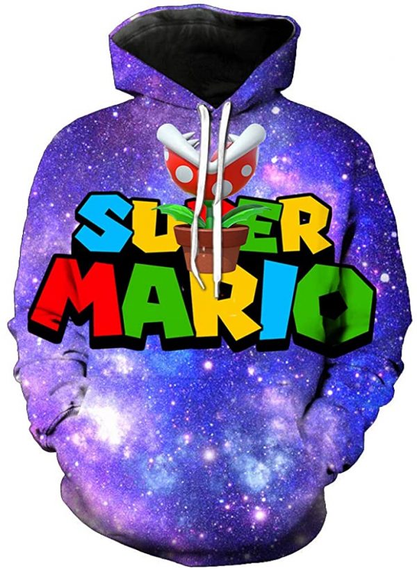 Mario Hoodie - 3D Full Print Drawstring Hooded Pullover Sweatshirt 9 Styles Optional