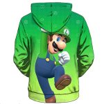 Mario Hoodie - Luigi Mario Green 3D Full Print Drawstring Hooded Pullover Sweatshirt