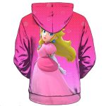 Mario Hoodie - Peach Pink 3D Full Print Drawstring Hooded Pullover Sweatshirt