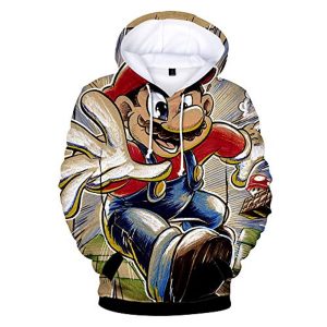 Mario Hoodie - Super Mario 3D Full Print Drawstring Hooded Pullover Sweatshirt