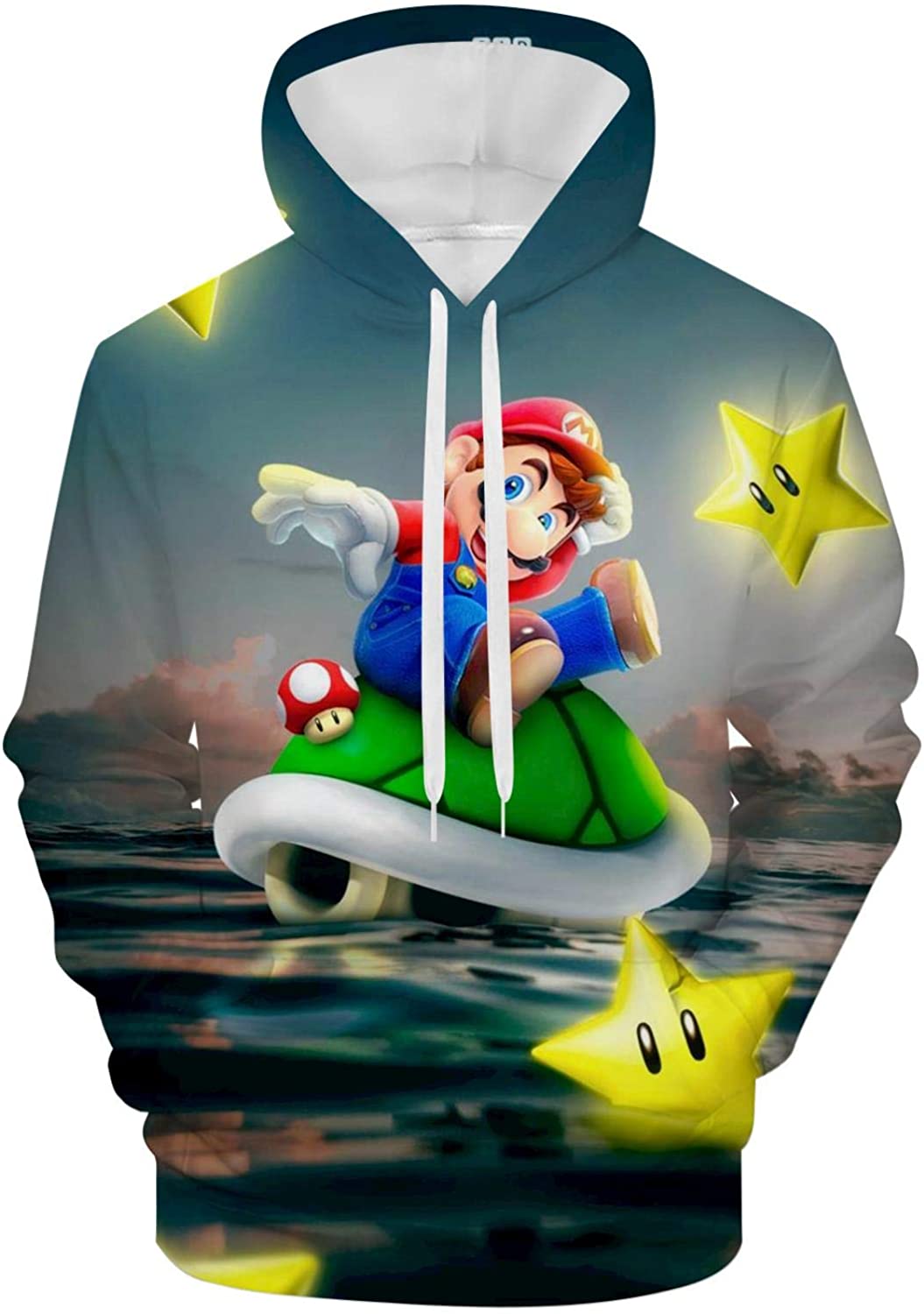 LIYIMING Super Mario Childrens Hoodie Pullover and Trousers 2 Sets Super Mario 3D Print Sweatshirt Hip Hop Set Street Clothing