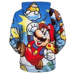 Mario Hoodie - Super Mario Colorful 3D Full Print Drawstring Hooded Pullover Sweatshirt