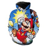 Mario Hoodie - Super Mario Colorful 3D Full Print Drawstring Hooded Pullover Sweatshirt