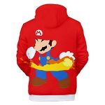 Mario Hoodie - Super Mario Red 3D Full Print Drawstring Hooded Pullover Sweatshirt