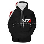 Mass Effect Hoodie - N7 3D Print Hooded Pullover Sweatshirt Black