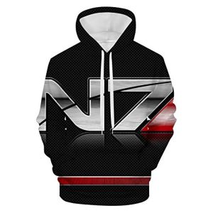 Mass Effect Hoodie - N7 3D Print Hooded Pullover Sweatshirt Black