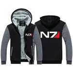 Mass Effect Hoodie - N7 Fleeced Hooded Coat Jacket