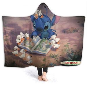 Men Women Wearable Blanket - Li-Lo & Sti-Tch Baby Anime Hooded Blanket