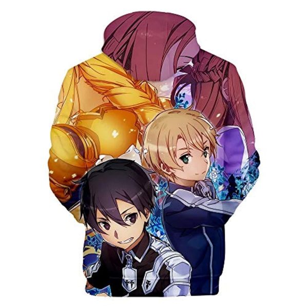 Men's Sweatshirt Hoodie 3D Sword Art Online Role Playing Realistic Sportswear