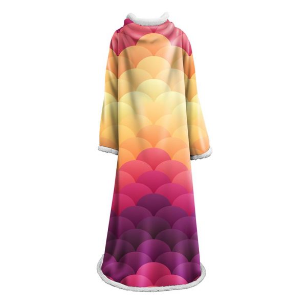 Mermaid Scale Blanket With Sleeve - 3D Digital Printed Thickened Robe