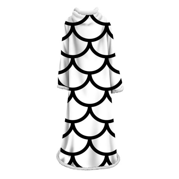 Mermaid Scale Blanket With Sleeve - 3D Digital Printed Thickened Robe