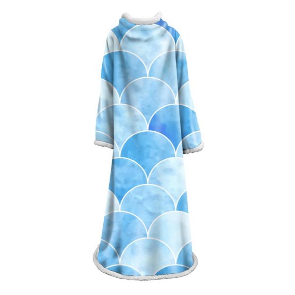 Mermaid Scale Blanket With Sleeve - 3D Digital Printed Thickened Robe