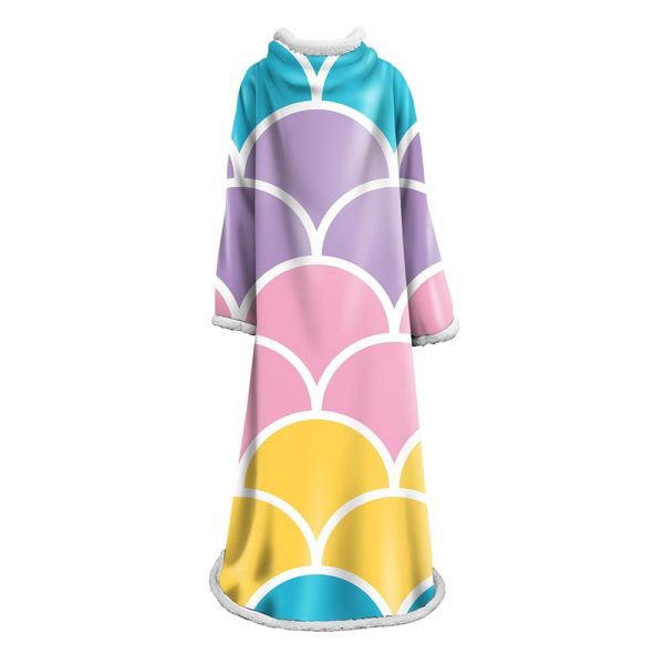 Mermaid Scale Blanket With Sleeve - 3D Digital Printed Thickened Robe