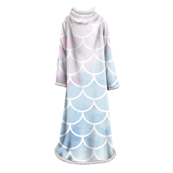 Mermaid Scale Blanket With Sleeve - 3D Digital Printed Thickened Robe