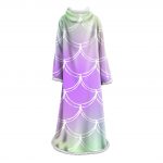 Mermaid Scale Blanket With Sleeve - 3D Digital Printed Thickened Robe