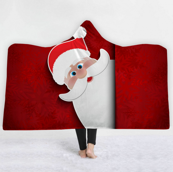 Merry Christmas Hooded Blanket - Kindly Red Blanket