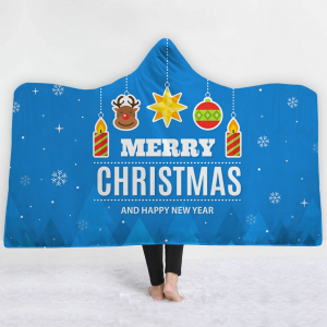 Merry Christmas Hooded Blanket - Snow Drifting White Blanket