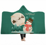Merry Christmas Hooded Blanket - Snowman White Blanket