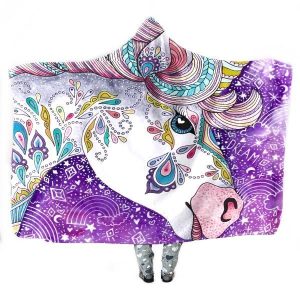 Miracle Unicorn Hooded Blanket - Cut White Blanket