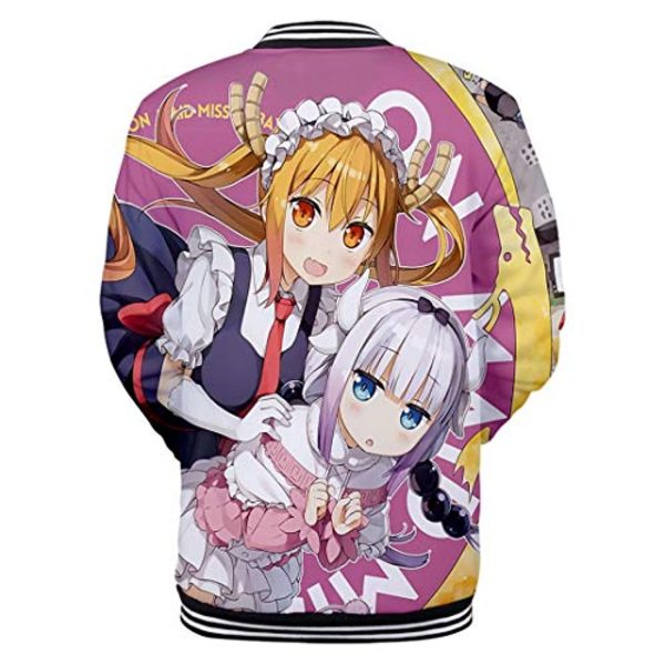 Miss Kobayashi's Dragon Maid Coat Button Up Crew Neck Jacket