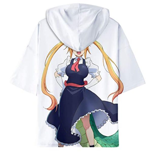Miss Kobayashi's Dragon Maid Hooded T Shirt Short Sleeve Sweatshirt
