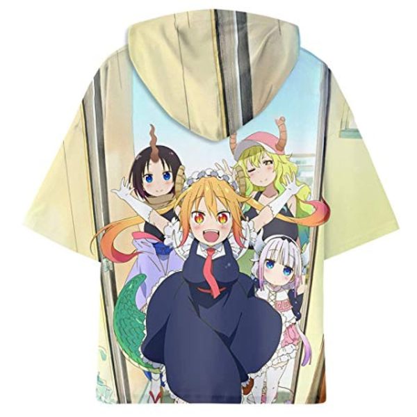 Miss Kobayashi's Dragon Maid Hooded T Shirt Short Sleeve Sweatshirt
