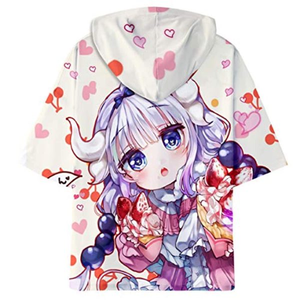 Miss Kobayashi's Dragon Maid Hooded T Shirt Short Sleeve Sweatshirt