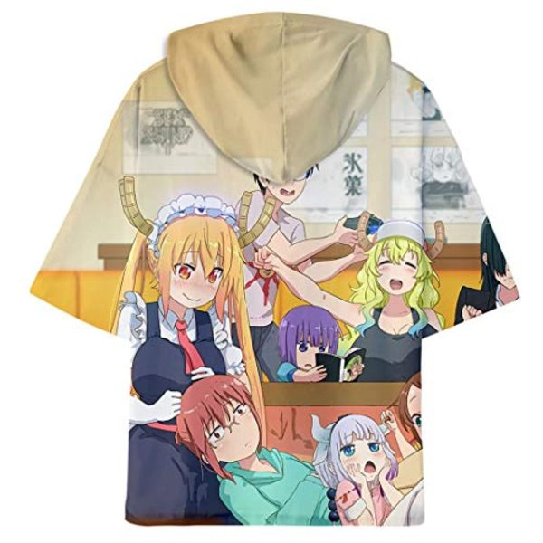 Miss Kobayashi's Dragon Maid Hooded T Shirt Short Sleeve Sweatshirt
