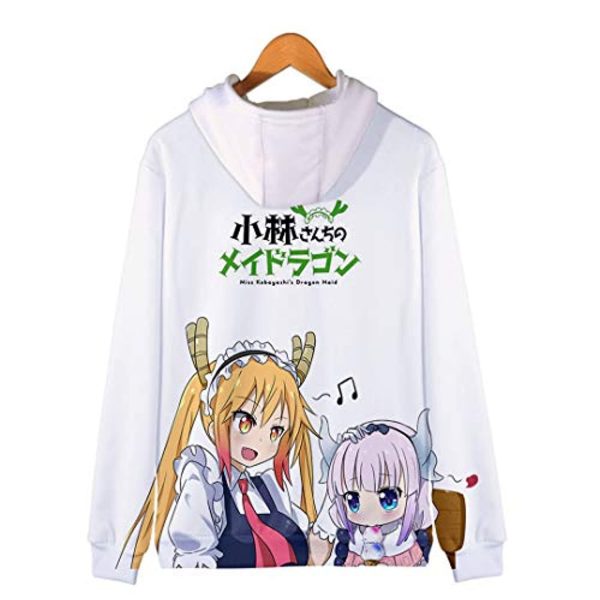 Miss Kobayashi's Dragon Maid Hoodie - Tohru Kanna Kamui 3D Casual Zipper Jacket
