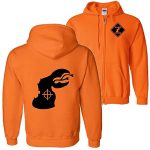 Monster Hunter Jacket - Solid Color Orange Fleeced Zip Up Hoodie