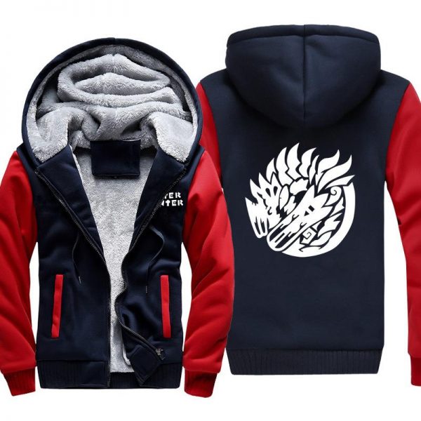Monster Hunter Jackets - Solid Color Monster Hunter Broken Dragon Icon Super Cool Fleece Jacket