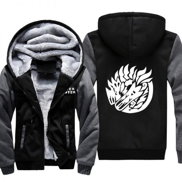 Monster Hunter Jackets - Solid Color Monster Hunter Broken Dragon Icon Super Cool Fleece Jacket