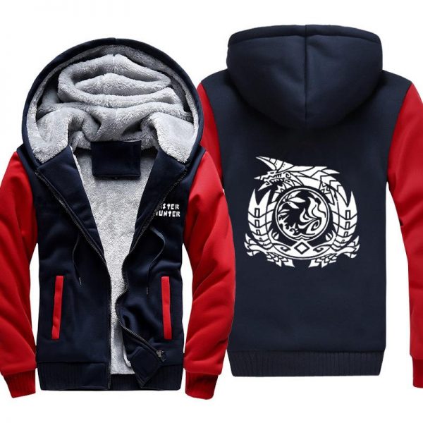 Monster Hunter Jackets - Solid Color Monster Hunter Game Icon Super Cool Fleece Jacket