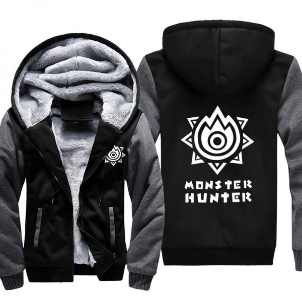 Monster Hunter Jackets - Solid Color Monster Hunter Game LOGO Icon Super Cool Fleece Jacket