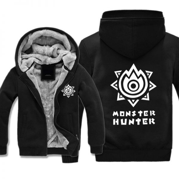 Monster Hunter Jackets - Solid Color Monster Hunter Game LOGO Icon Super Cool Fleece Jacket