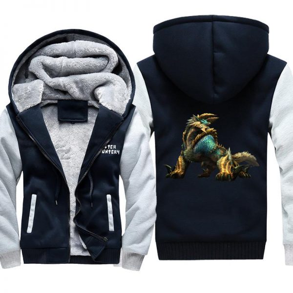 Monster Hunter Jackets - Solid Color Monster Hunter Game Ray Wolf Dragon Icon Super Cool Fleece Jacket