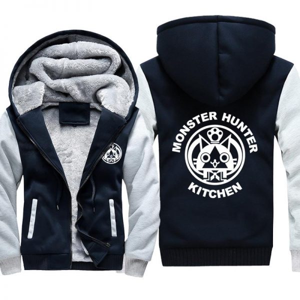 Monster Hunter Jackets - Solid Color Monster Hunter KITCHEN Airou Icon Super Cool Fleece Jacket