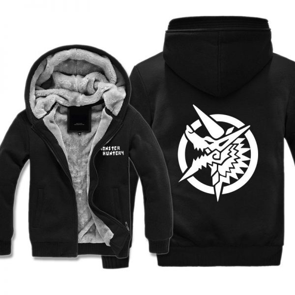 Monster Hunter Jackets - Solid Color Monster Hunter Ray Wolf Dragon Fleece Jacket
