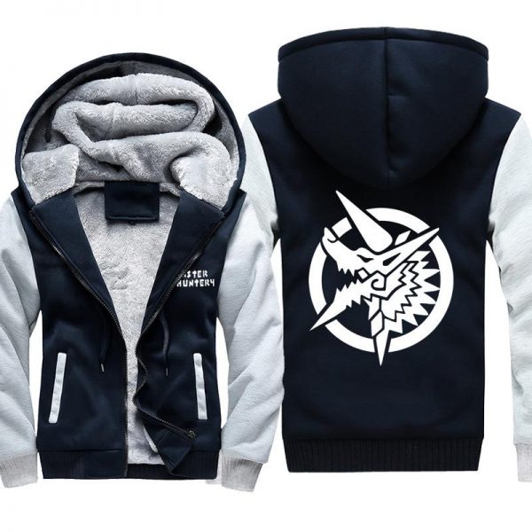 Monster Hunter Jackets - Solid Color Monster Hunter Ray Wolf Dragon Fleece Jacket