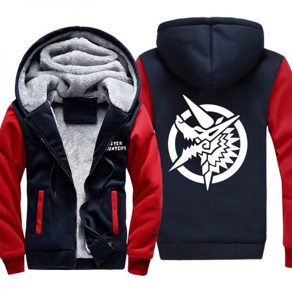 Monster Hunter Jackets - Solid Color Monster Hunter Ray Wolf Dragon Fleece Jacket