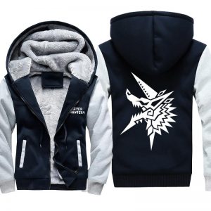Monster Hunter Jackets - Solid Color Monster Hunter Ray Wolf Dragon Icon Fleece Jacket