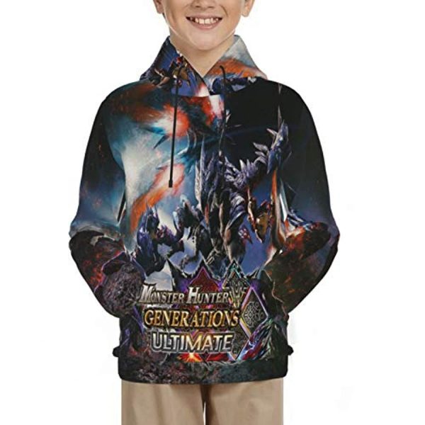 Monster Hunter World Hoodies -  3D Print Pullover Hooded Sweatshirt For Teens