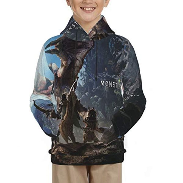 Monster Hunter World Hoodies -  3D Print Pullover Hooded Sweatshirt For Teens