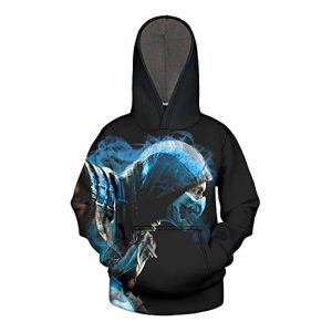 Mortal Kombat Hoodie - Black Scorpion Unisex 3D Print Pullover Drawstring Hoodiev