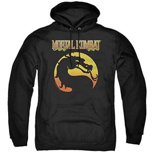 Mortal Kombat Hoodie - Dragon Logo 3D Print Black Pullover Drawstring Hoodie