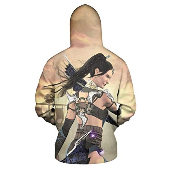 Mortal Kombat Hoodie - Kitana Beige Unisex 3D Print Pullover Drawstring Hoodie
