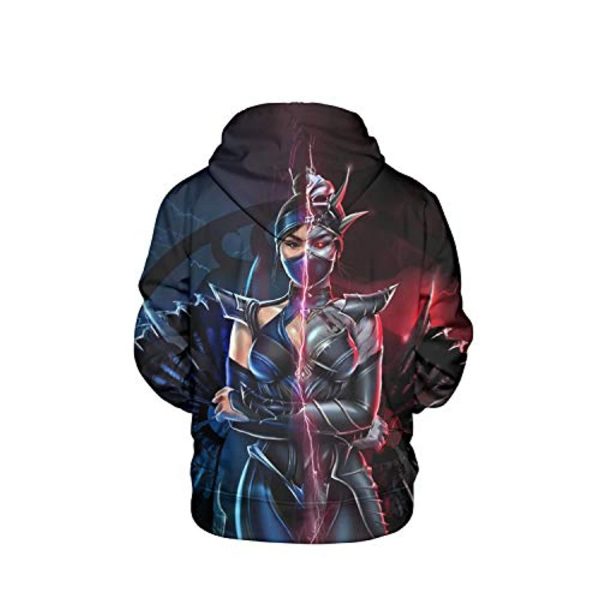 Mortal Kombat Hoodie - Kitana Black Unisex 3D Print Pullover Drawstring Hoodie